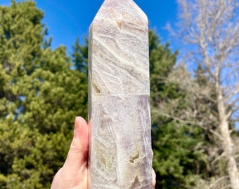3.97 lbs Rainbow Fluorite Obelisk Pillar Tower Point Wand Column Generator