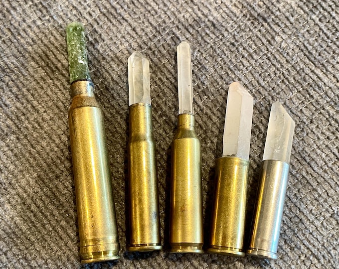 Tourmaline and Quartz Crystal Bullets Set of 5