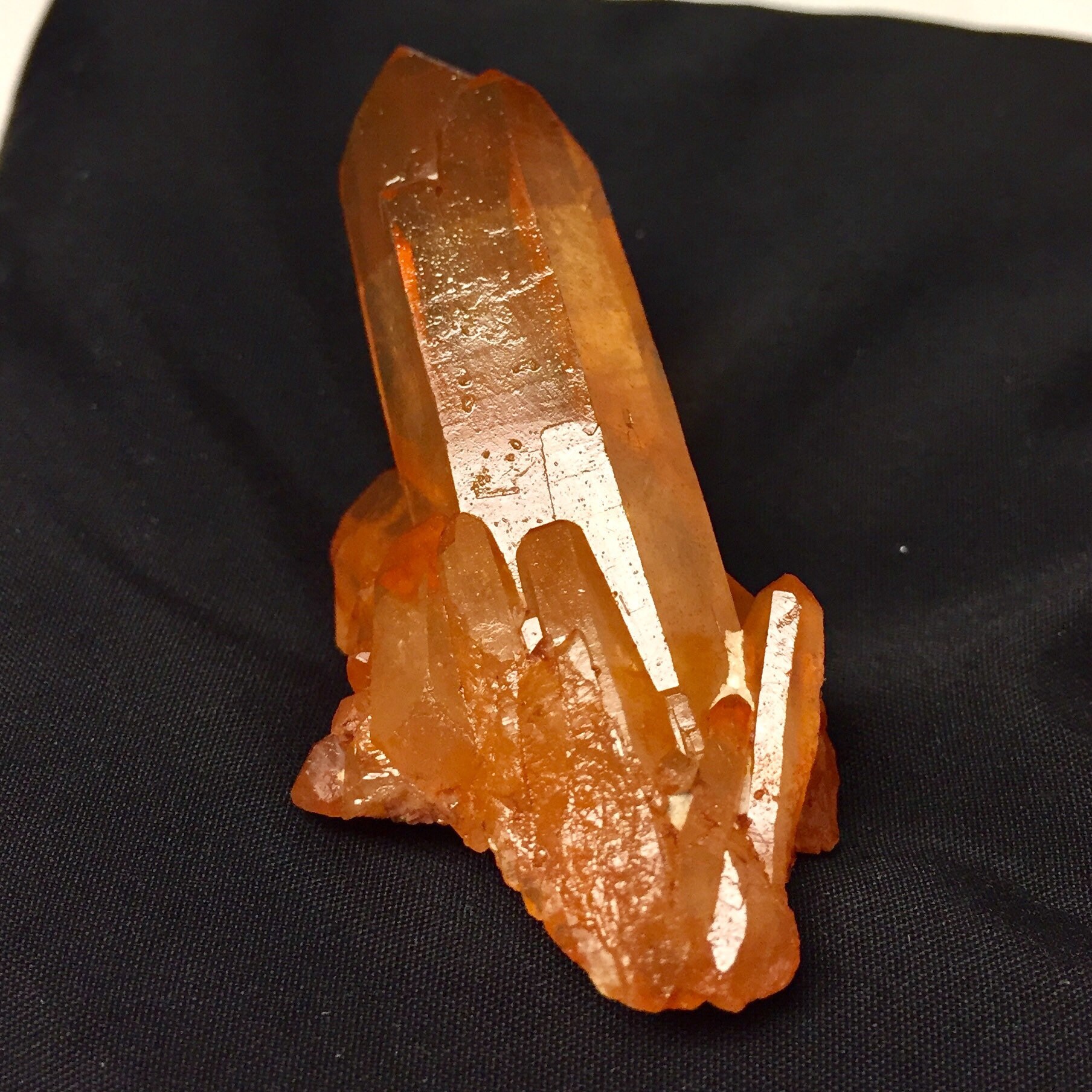 Tangerine Quartz crystal cluster all natural and very pretty