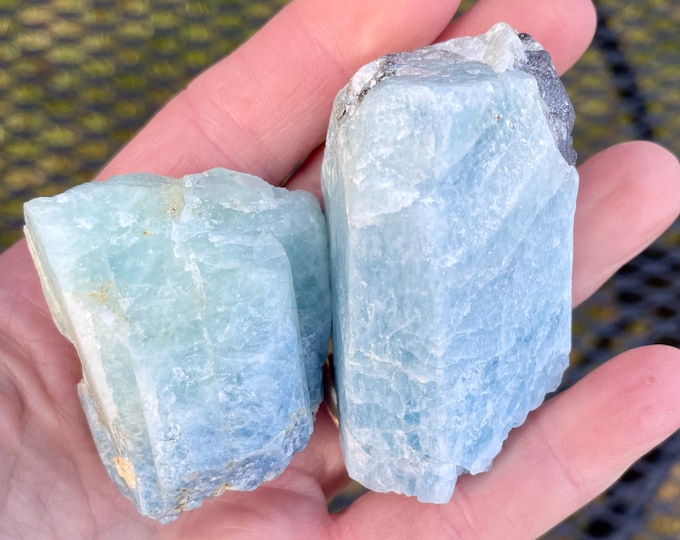 Aquamarine Crystals Set of 2