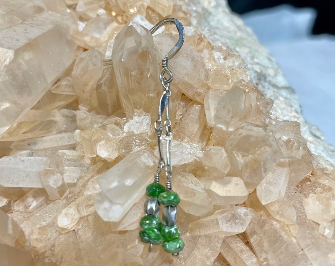 Vesuvianite and Sterling Silver Earrings
