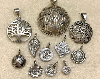Sterling Silver Charms and Pendants 11 pcs