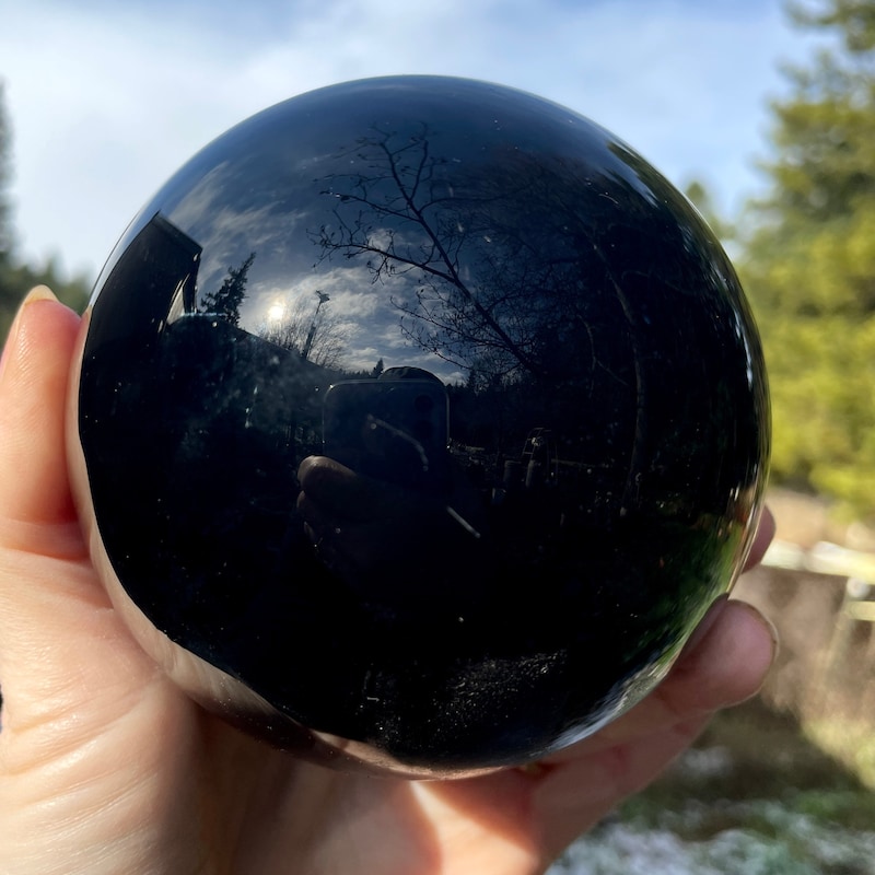 Obsidian Sphere - Etsy