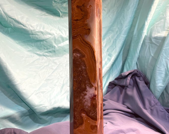 5.47 lbs Banded Onyx Banded Calcite Obelisk Pillar Tower Point Wand Column Generator