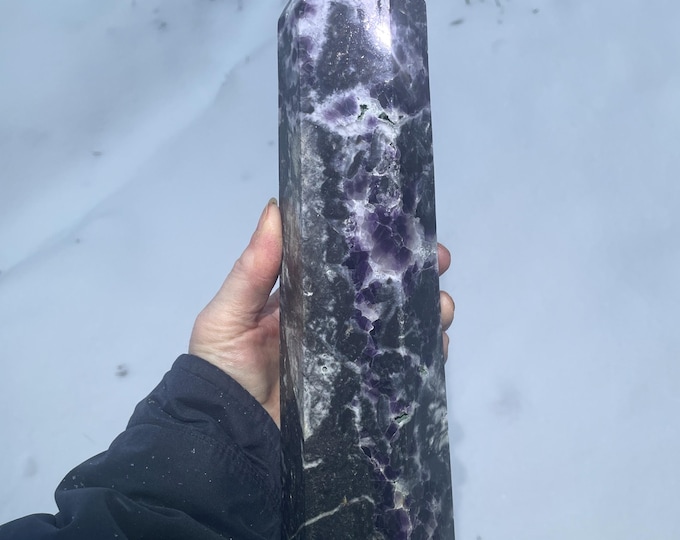4.8 lbs Fluorite Obelisk Pillar Tower Point Wand Column Generator