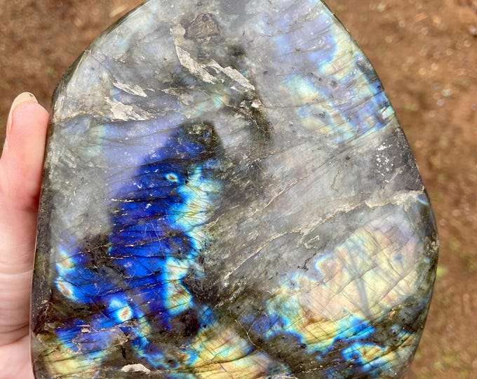 Standing Labradorite Freeform Mineral Display Specimen 7.28 lbs