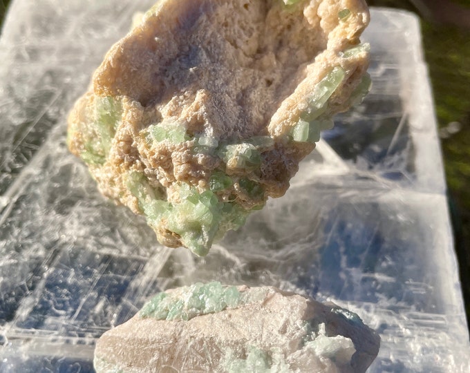 Elbaite Tourmaline Crystal Clusters Set of 2