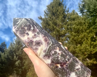 4.96 lbs Fluorite Quartz Obelisk Pillar Tower Point Wand Column Generator