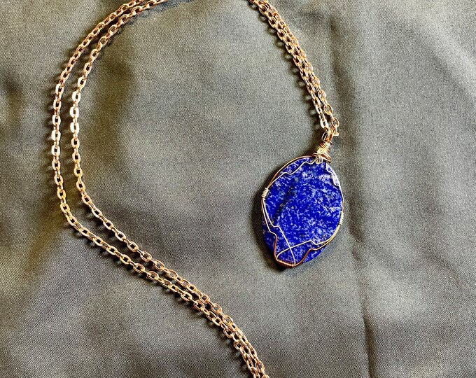 24 in Lapis Lazuli Necklace For Divine Guidance And Reiki Healing