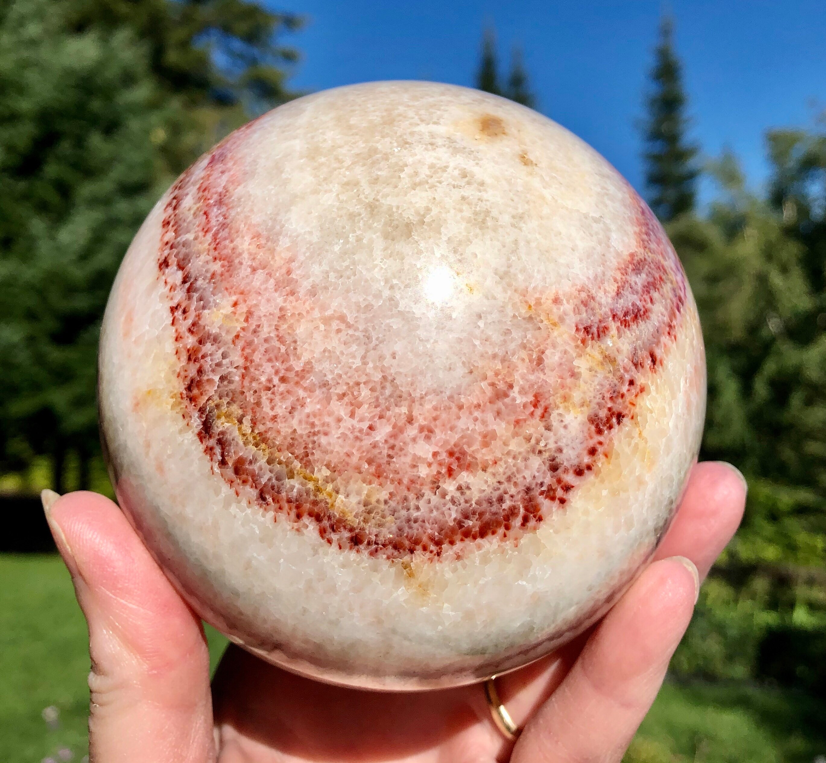 102mm Large Dali Rainbow Jasper aka Porkstone Crystal Sphere Orb Ball