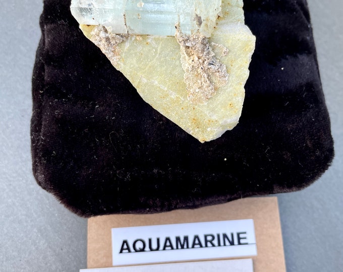 Aquamarine Crystal on Feldspar 62 grams