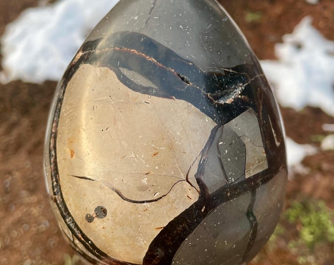 Septarian Nodule Egg Mineral Display Specimen 4.33 lbs