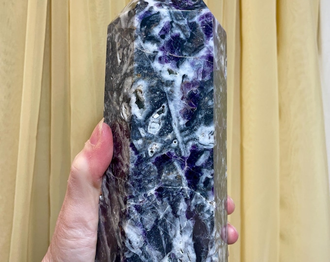 4.37 lbs Fluorite Obelisk Pillar Tower Point Wand Column Generator