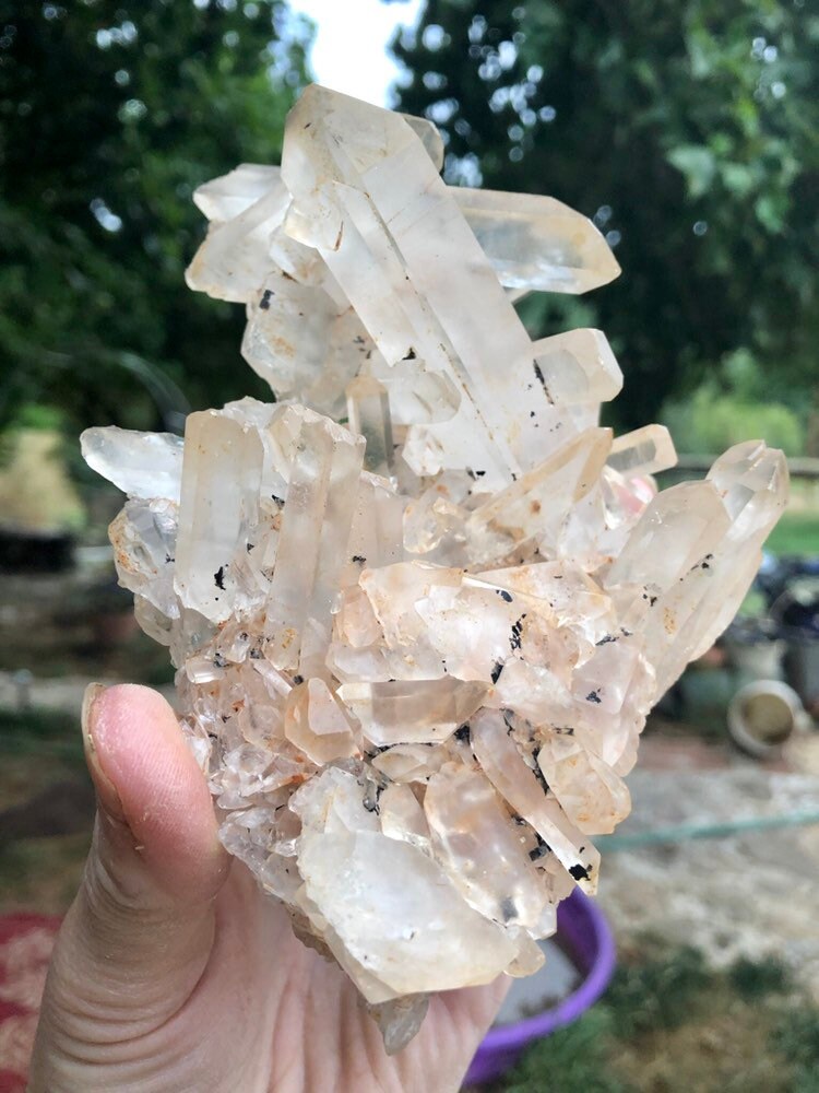 Clear Quartz Crystal Cluster Plate Specimen