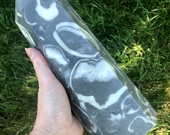 Large Shellstone Jasper Obelisk: 1000 Eyes Stone Tower
