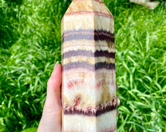 4.17 lbs Dali Rainbow Jasper aka Porkstone Crystal Obelisk Pillar Tower Point Wand Column Generator