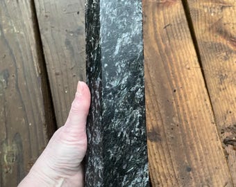 6.6 lbs Arfvedsonite Larvakite Obelisk Pillar Point Tower Wand Column Generator