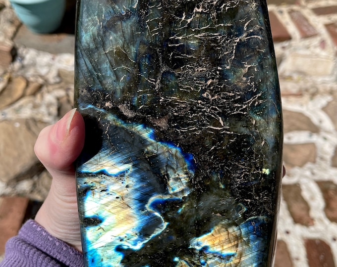Standing Labradorite Freeform Mineral Display Specimen 6.25 lbs