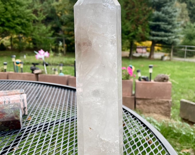 5.57 lbs Clear Smoky Quartz Obelisk Pillar Tower Point Wand Column Generator