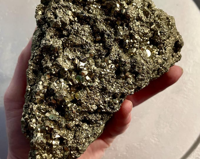 4.61 lb Pyrite Crystal Cluster Display Specimen