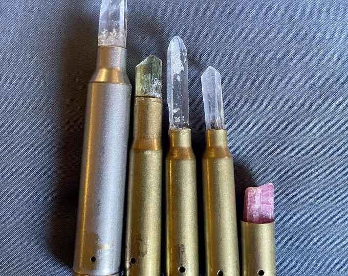 Crystal Bullets For Jewelry Making Drilled Set of 5