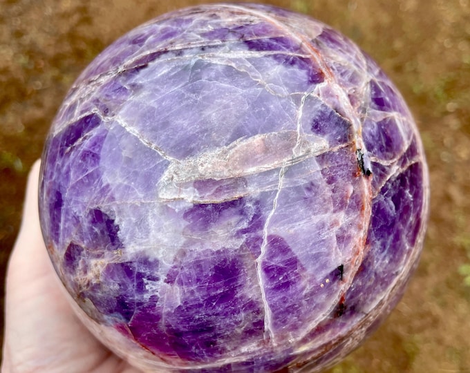 117mm Chevron Amethyst Sphere Orb Ball