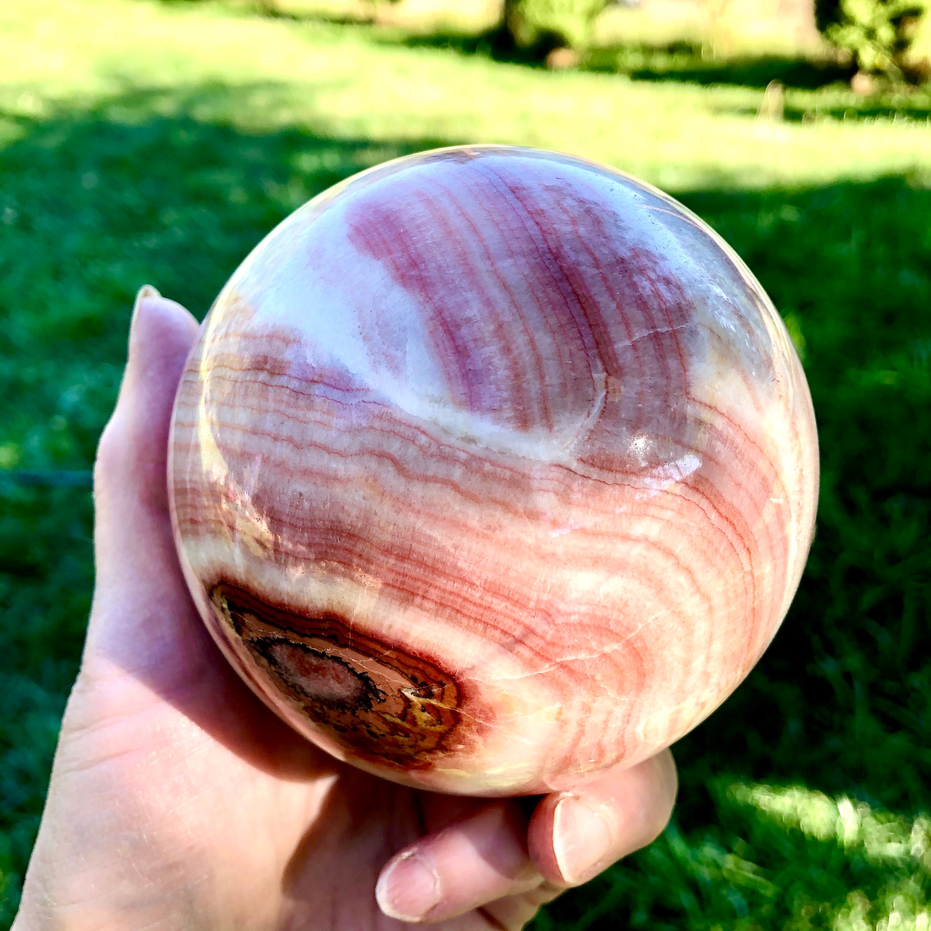 94mm Large Pork Stone Crystal aka Dali Rainbow Jasper Sphere Orb Ball