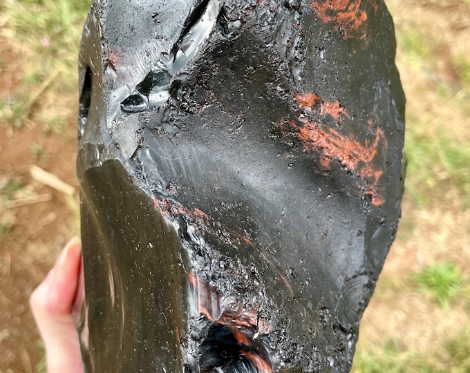 Black Mahogany Obsidian Mineral Display Specimen 7.25 lbs