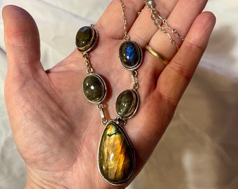 Labradorite and Sterling Silver Necklace