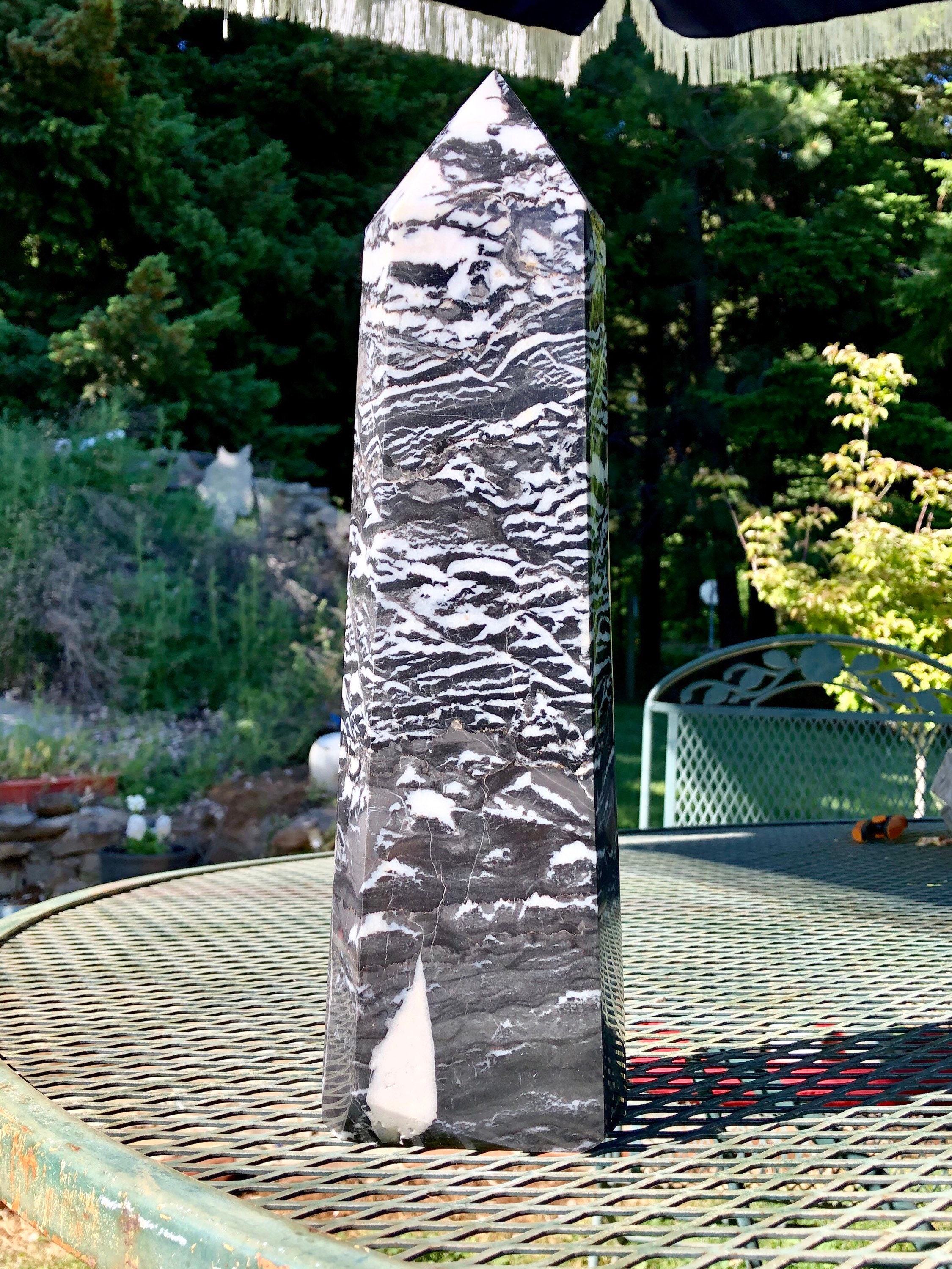 3300g XL Zebra Stone Obelisk Pillar Tower Point Wand Column Mineral