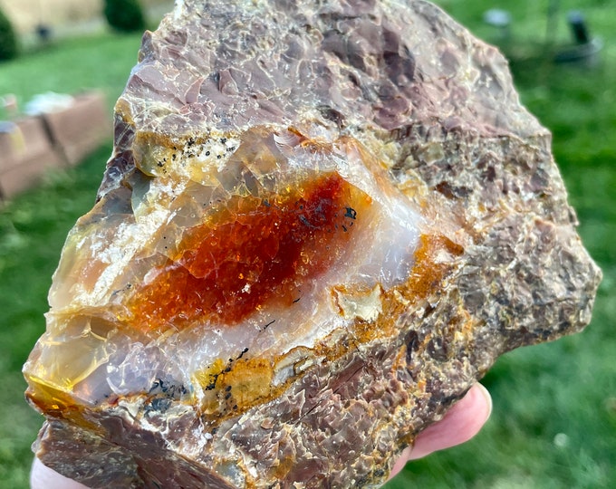 Oregon Opal on Rhyolite Jasper Mineral Display Specimen 2.29 lbs