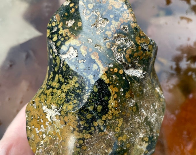 Ocean Jasper Twisted Spiral Flame Freeform Mineral Display Specimen 2 lbs