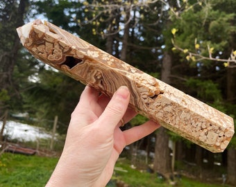 2.36 lbs Amber Agate Obelisk Pillar Tower Point Wand Column Generator