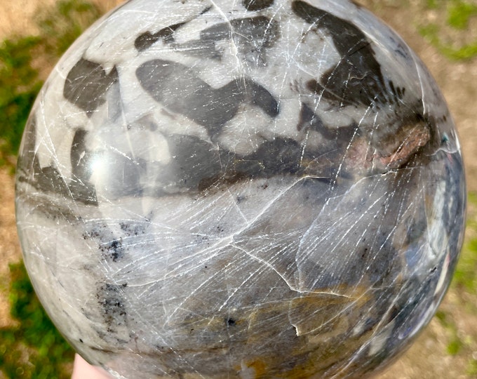 163mm Volcanic Agate Vesuvianite Sphere Orb Ball Mineral Display Specimen