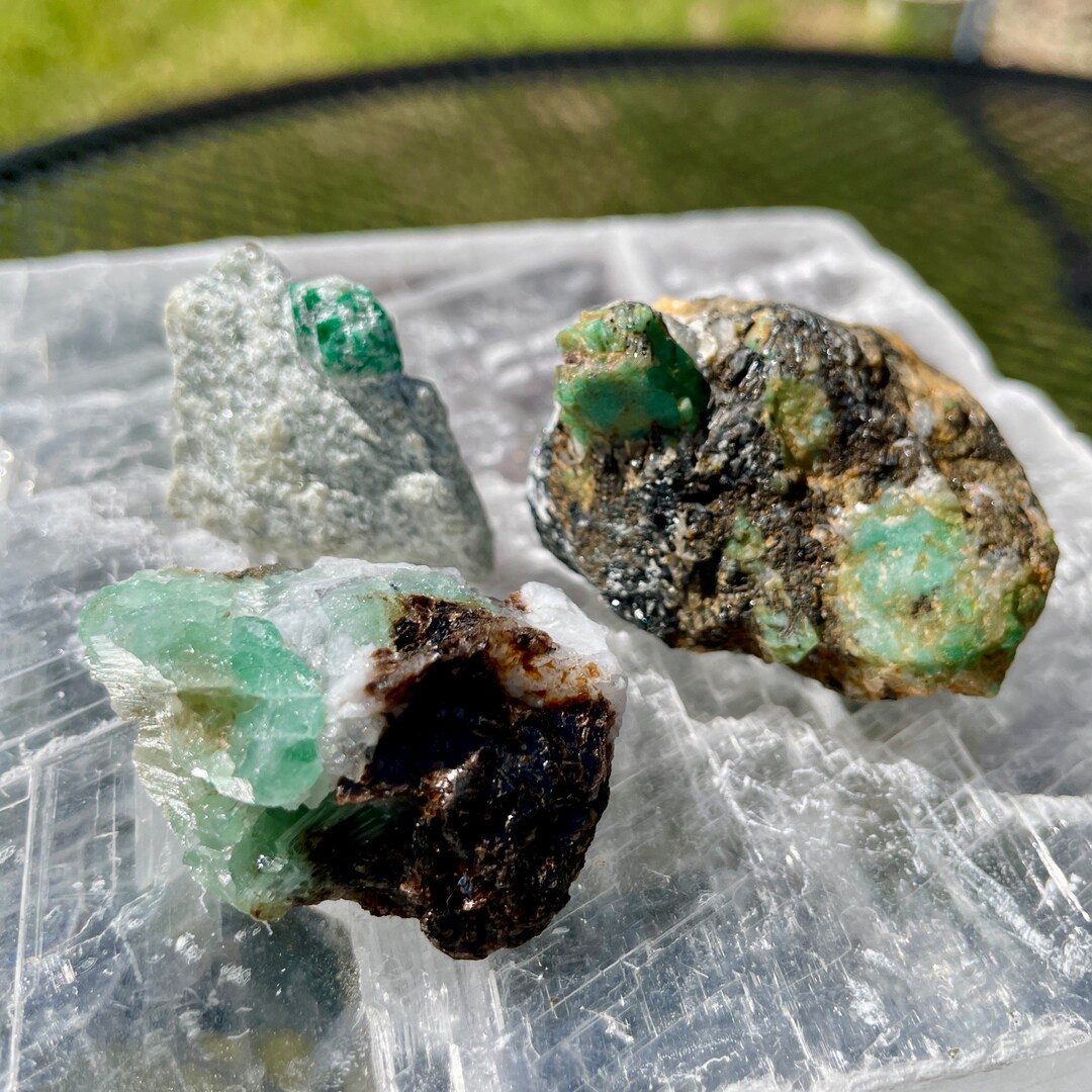 3 Emerald in Matrix Mineral Display Specimens - Etsy