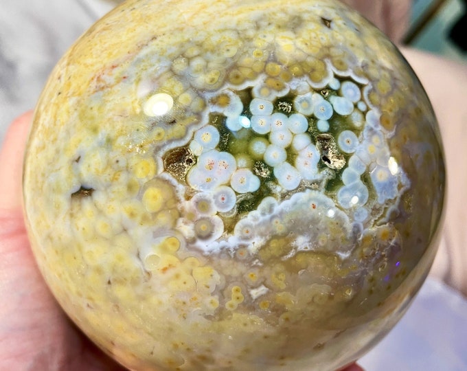 115mm Ocean Jasper Sphere Orb Ball Mineral Display Specimen