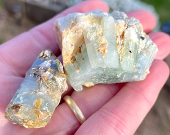 Aquamarine Crystal Clusters Set of 2