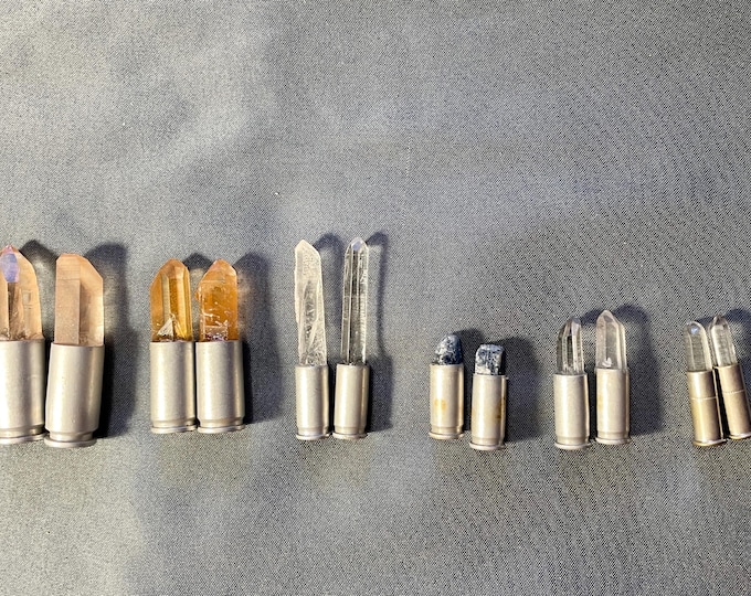 Quartz and Orange Kyanite Crystal Bullets 5 pairs