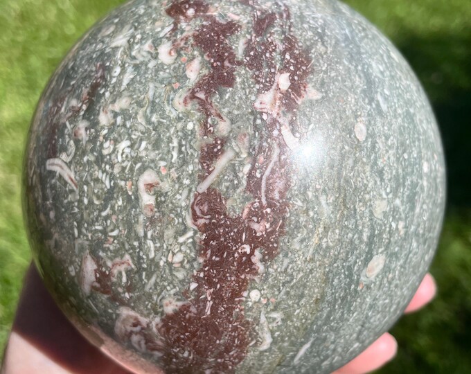 115mm Turitella Jasper Sphere Orb Ball Mineral Display Specimen