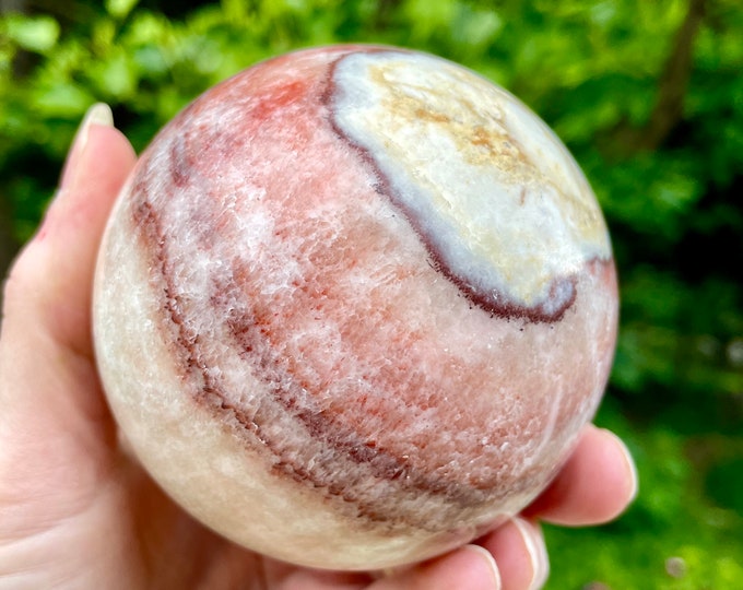 81mm Porkstone Crystal aka Dali Rainbow Jasper Sphere Orb Ball Mineral Display Specimen