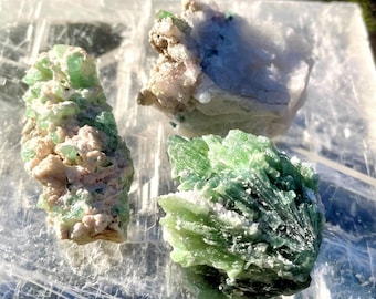 Elbaite Tourmaline Crystal Cluster Mineral Display Specimens Set of 3