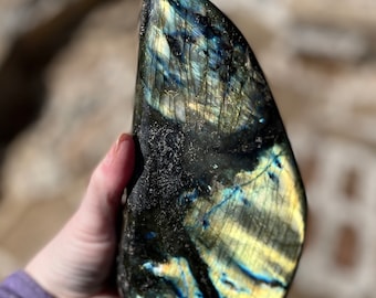 Standing Labradorite Freeform Mineral Display Specimen 4.75 lbs