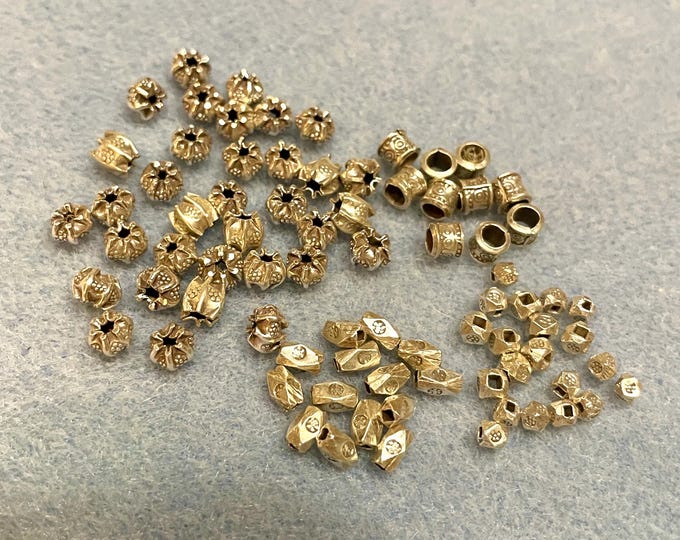 Sterling Silver Thai Hill Tribe Flower Beads 78 pieces