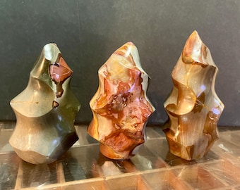 Polychrome Jasper Flame Freeforms 3.74 lbs Set of 3