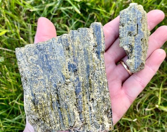 Pair of Green Epidote Specimens 376 grams