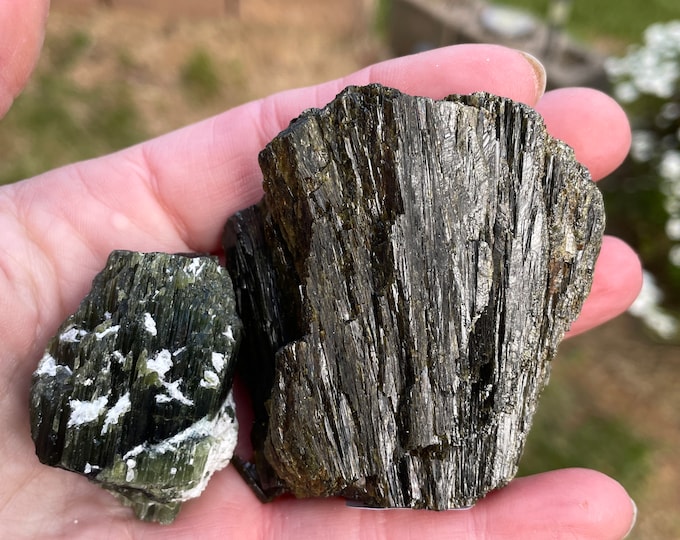 Large Epidote Cluster and Green Tourmaline