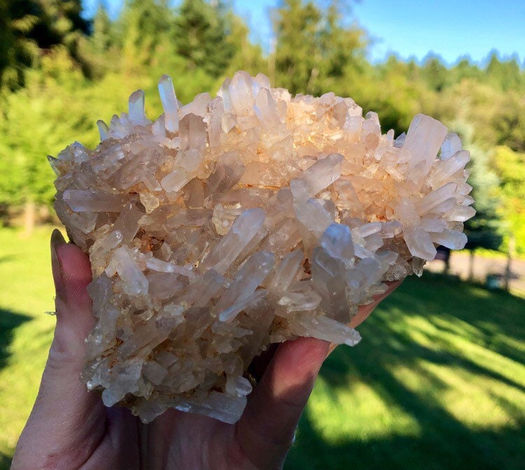 514g Needle Quartz Crystal Cluster Mineral Specimen