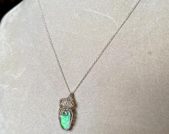 Australian Opal and Sterling Silver Necklace