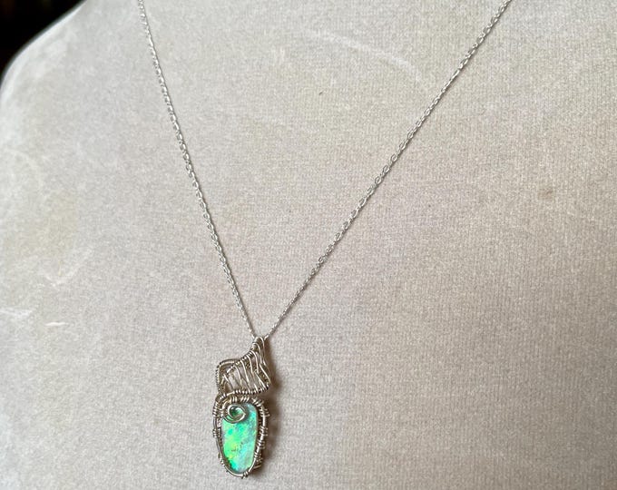 Australian Opal and Sterling Silver Necklace