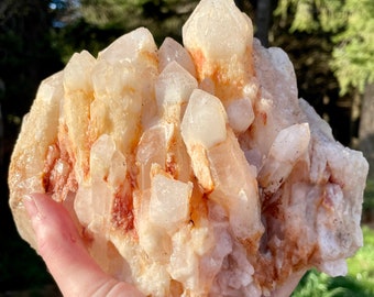 9.09 lbs Pineapple Quartz or Candle Quartz Crystal Cluster